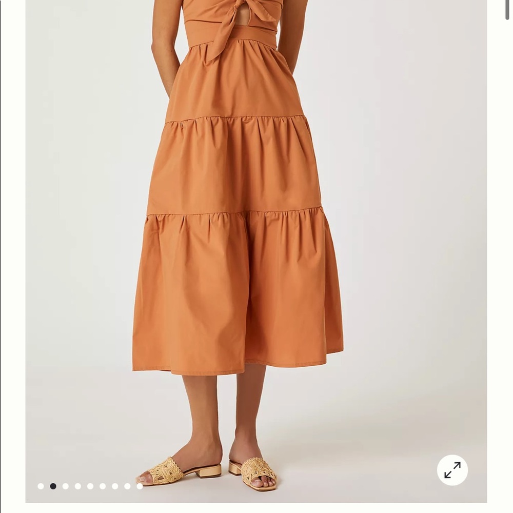 Anthropologie Tie-Front Midi Dress - Picture 2 of 4